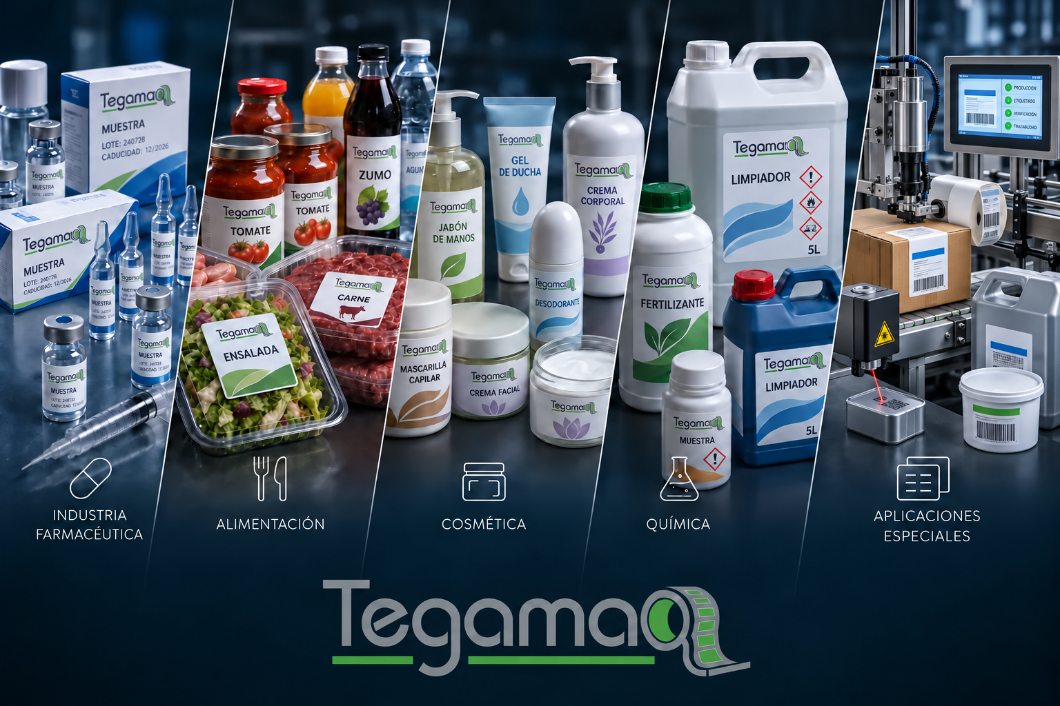 Industria farmacéutica, alimentación, cosmética, química y aplicaciones especiales